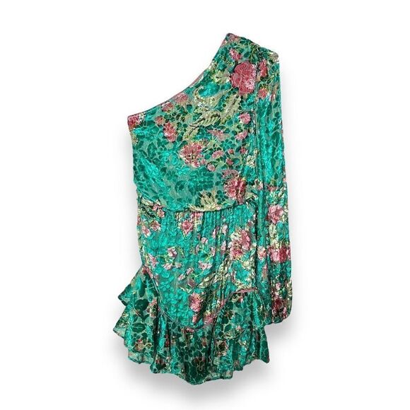 HEMANT AND NANDITA Short Dress With Tie Up Belt in Teal - Picture 5 of 11